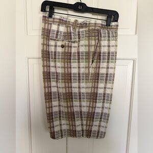 Tommy Bahama Men’s Plaid cotton Shorts, Size 36
